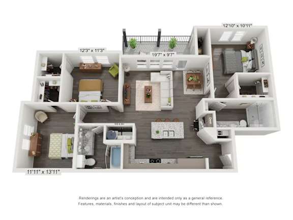 C1 Floor Plan at Bridge at Tech Crossing, Texas, 78753
