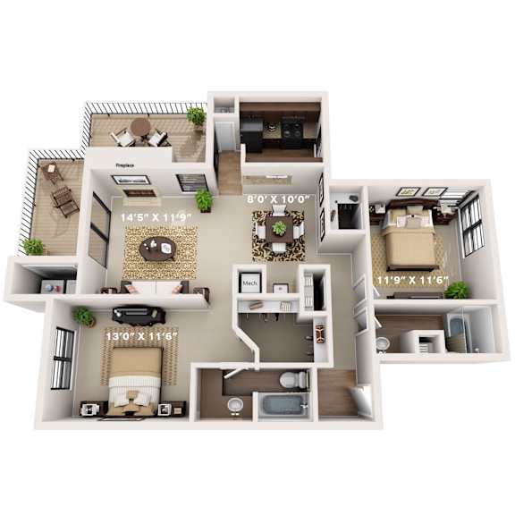 Willow Floor Plan at Montecito, Texas, 78741