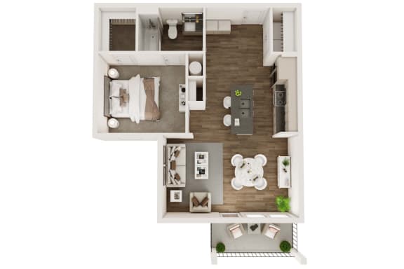 1 bed 1 bath floor plan C at Livano Trinity Apartments, Nashville, TN, 37207