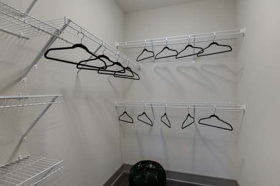 Built-In Shelving In Closet at Caldwell, Houston, TX, 77084