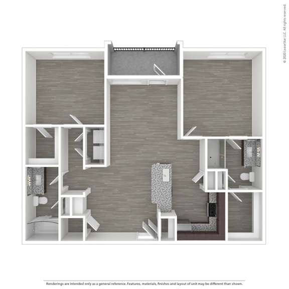 B1 Floor Plan at Caldwell, Houston, Texas