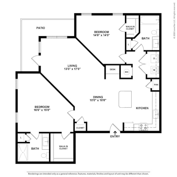 2 Bedroom Saums Floor Plan at Caldwell, Texas, 77084
