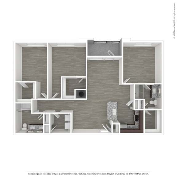 3 Bed Westgate Floor Plan at Caldwell, Houston, TX, 77084