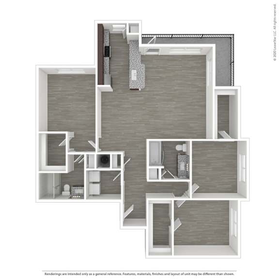 3 Bed Westgreen Floor Plan at Caldwell, Houston, 77084