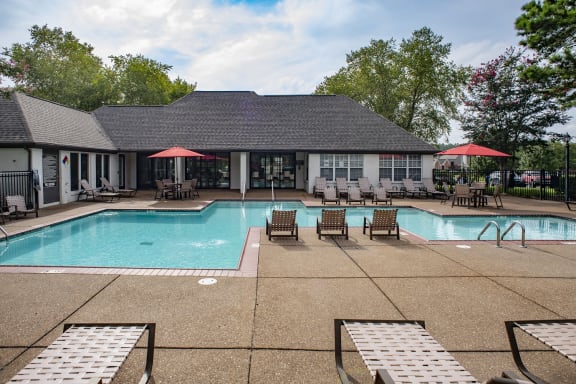Outdoor pool at   Addison at Collierville Apartments in Collierville TN 38017