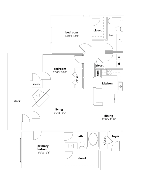 C1 Floor Plan at Appling Lakes, Cordova, 38016