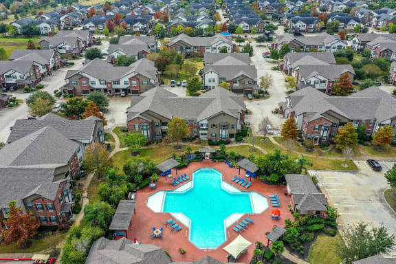 an aerial view of swimming pool   at Artesian on Westheimer, Texas, 77077