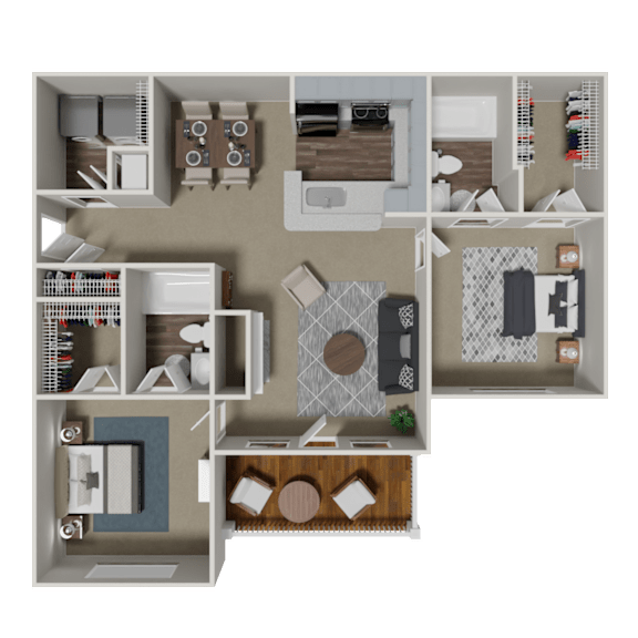 Berkley 2 Bedroom 2 Bath Floorplan at Crestmark Apartment Homes, Lithia Springs