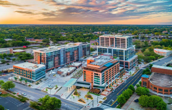 Aerial view at Deca Apartments, Greenville, SC