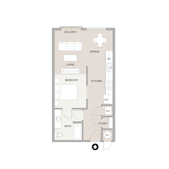 Studio Floor Plan at Carson Street Towers, Overland Park, KS, 66223