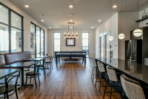 a room with a pool table and a bar  at City Place, Memphis, TN, 38125