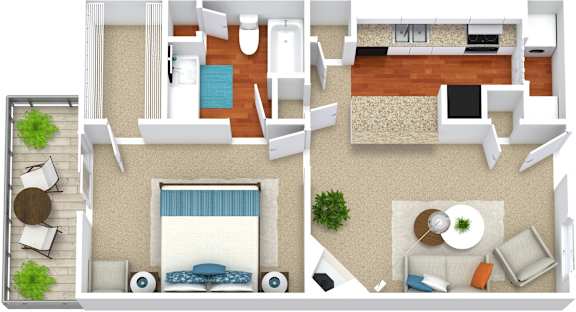 A1 Floorplan at Cordova Creek Apartments, Cordova, TN
