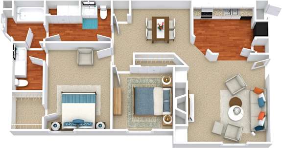 Floor Plan  B1 Floorplan at Cordova Creek Apartments, Cordova