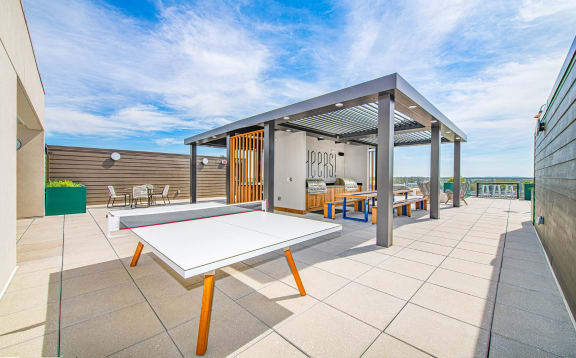 Rooftop lounge at Deca Apartments, Greenville, 29601