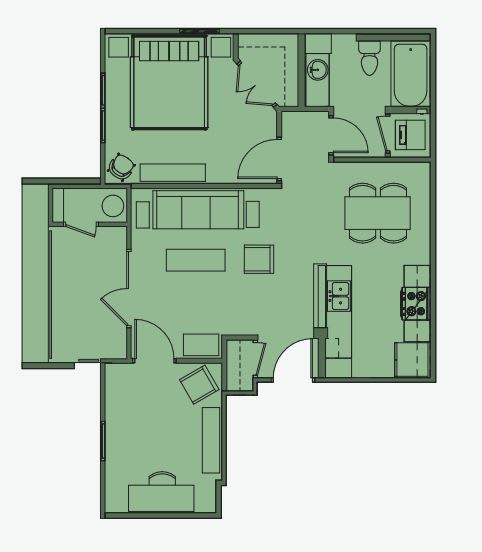 1 bed 1 bath B at Esplanade District Apartments, Little Rock, AR,72114