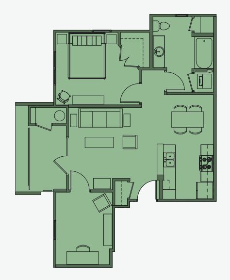 1 bed 1 bath D at Esplanade District Apartments, Arkansas