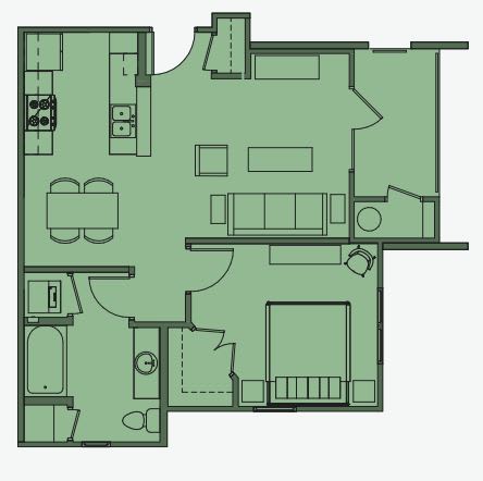 1 bed 1 bath A at Esplanade District Apartments, Little Rock, AR