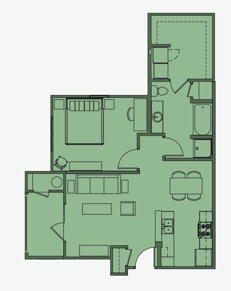 1 bed 1 bath C at Esplanade District Apartments, Little Rock, Arkansas