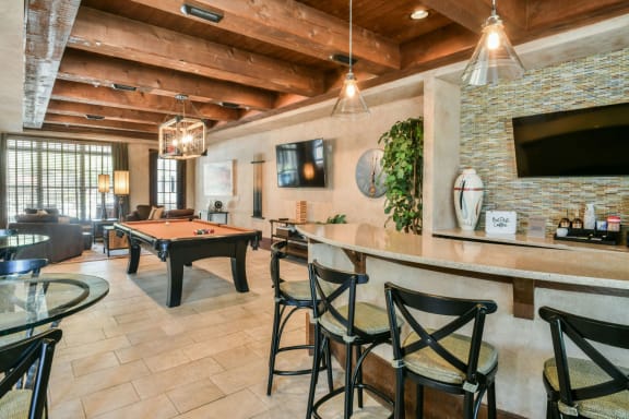 Gorgeous Intimate Resident Clubhouse with WiFi Cyber Cafe, TV, Bar Tables and Chairs at Ashby at Ross Bridge, Hoover, AL