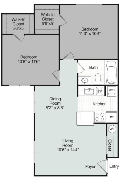 2 bed 2 bath B at Brightwaters Apartments, Little Rock, AR,72202
