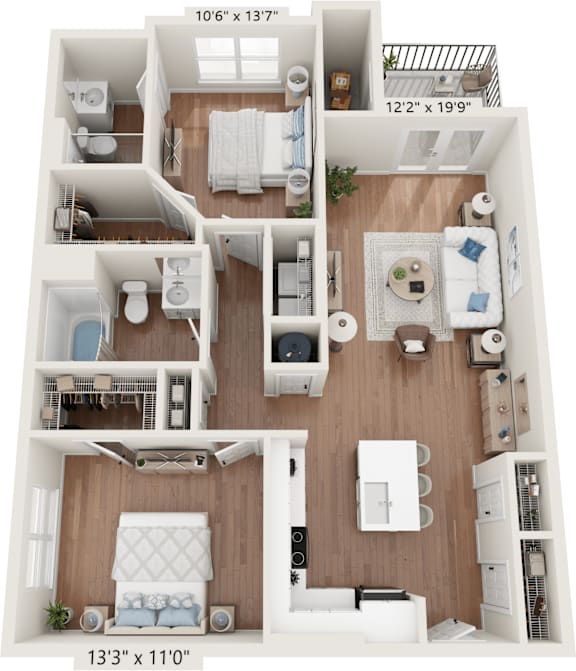 B1 Floor Plan B1 Floor Plan at The One at Millington, Millington