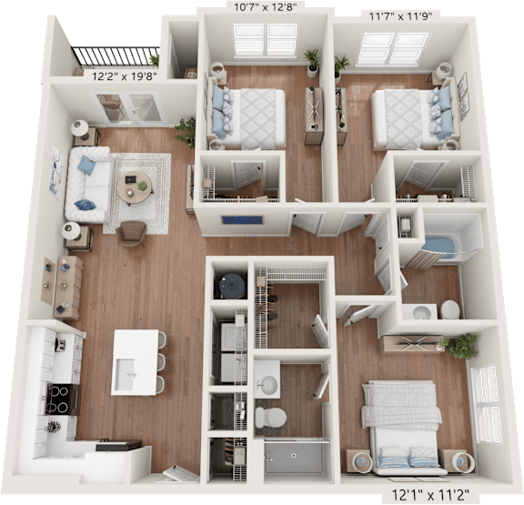C1 Floor Plan at The One at Millington, Millington Tennessee
