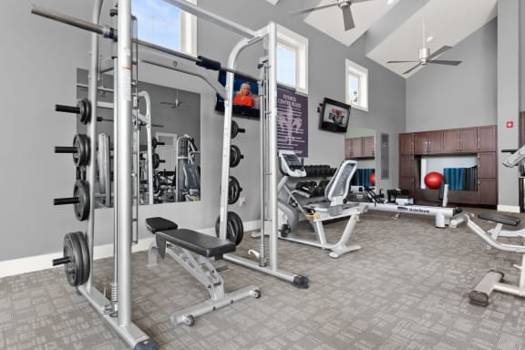 the gym at the flats at The Ridge at Chenal Valley, Little Rock, AR 72223
