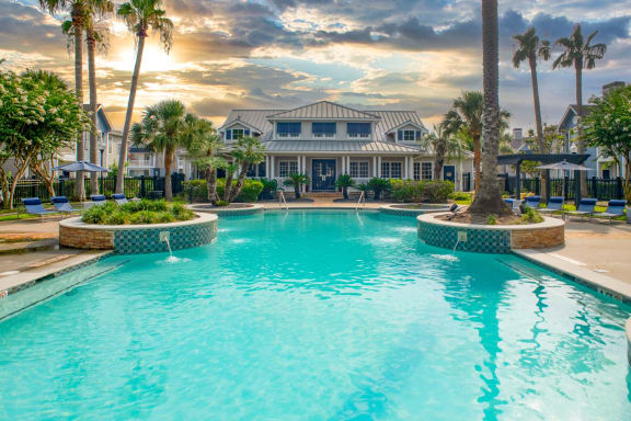 a large swimming pool at The Moorings, League City, TX