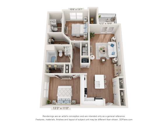 B1 Floor Plan at The One at Spartanburg, Spartanburg, SC