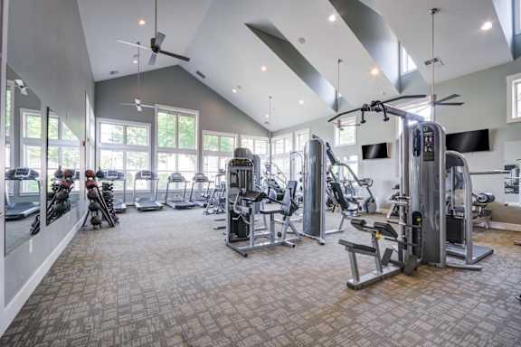 Spacious Fitness Center at The Ridge at Chenal Valley Apartments, Little Rock, AR, 72223