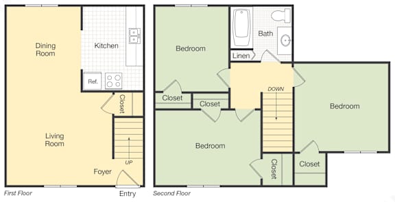 Goji 2Bed 1Bath 1300 Sq.ft at Kiwi Goji Apartments, Tennessee, 38111
