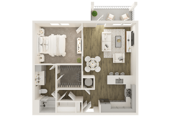 1 bed 1 bath B at Grays Creek Apartments, Tennessee
