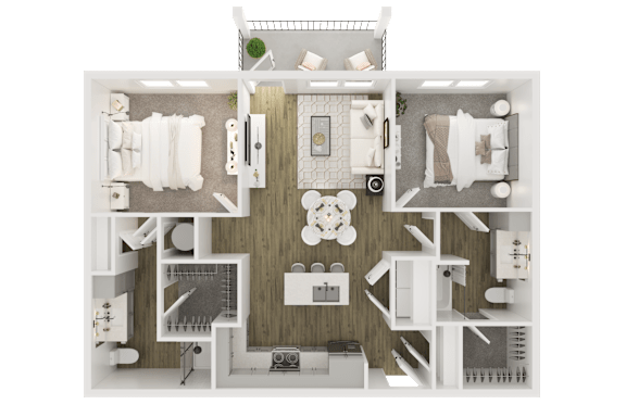 2 bed 2 bath A at Grays Creek Apartments, Cordova, TN, 38018