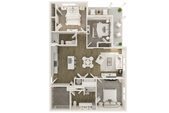 3 bed 2 bath at Grays Creek Apartments, Cordova, 38018