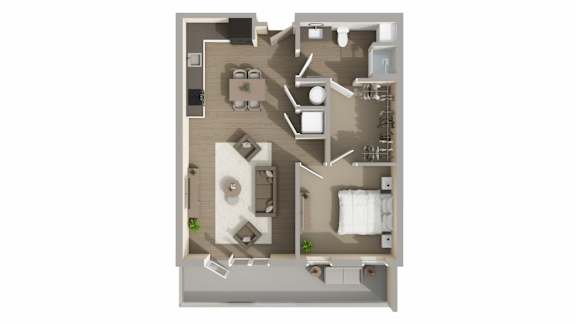 A12 Floor Plan at Harbor Side at Conwood Flats Apartments in Uptown Memphis, TN