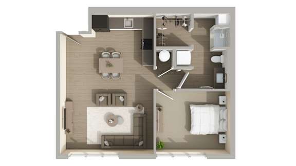 A22 Floor Plan at Harbor Side at Conwood Flats Apartments in Uptown Memphis, TN