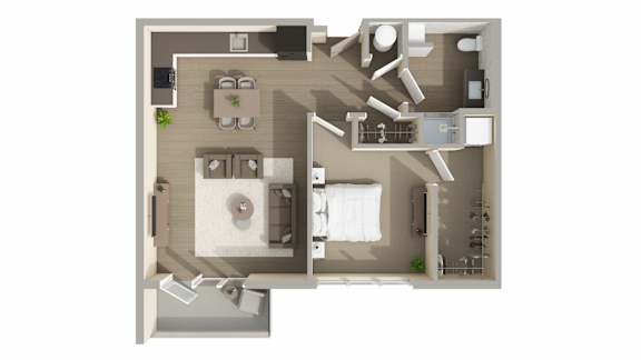 A5 Floor Plan at Harbor Side at Conwood Flats Apartments in Uptown Memphis, TN
