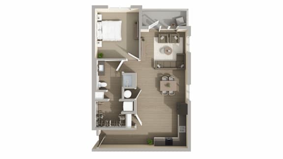 A9 Floor Plan at Harbor Side at Conwood Flats Apartments in Uptown Memphis, TN