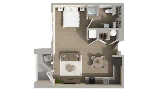 S3 Floor Plan at Harbor Side at Conwood Flats Apartments, Memphis, 38107