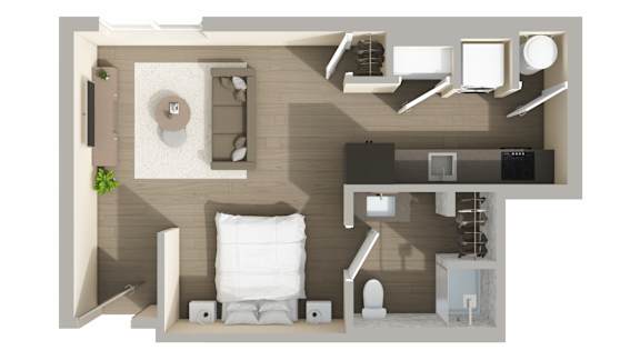 S5 Floor Plan at Harbor Side at Conwood Flats Apartments in Uptown Memphis, TN