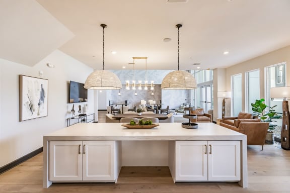 Large kitchen island bar at Harrison Apartments, Sarasota, 34243