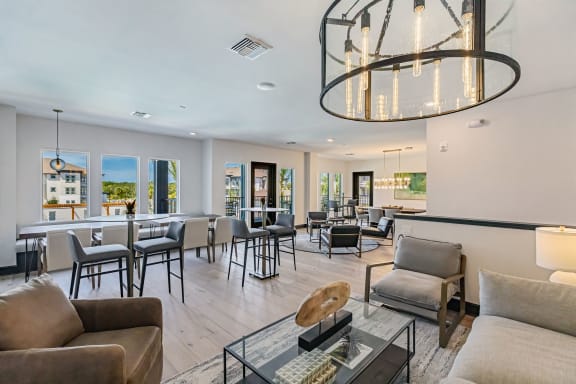 Clubhouse and dining area  at Harrison Apartments, Sarasota, Florida