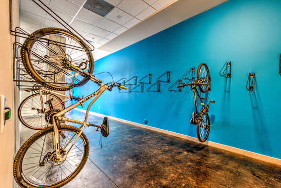 bicycle hanging on the wall at Highland Row Apartments, Memphis, Tennessee