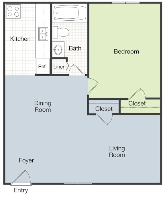 Highlander 1Bed Bath at Kiwi Goji Apartments, Memphis, 38111