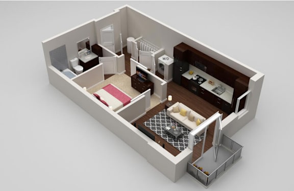 Armstrong 1 bed 1 bath at Highland Row Apartments, Memphis
