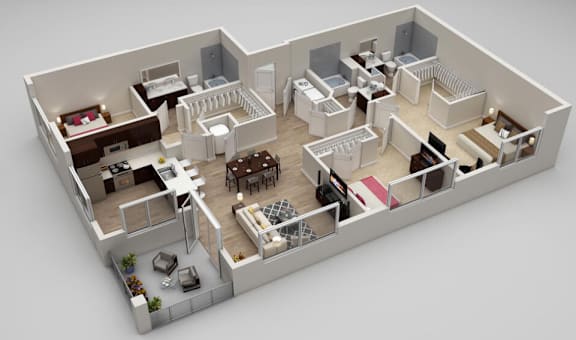 Blakey 3 bed 3 bath_1 at Highland Row Apartments, Tennessee