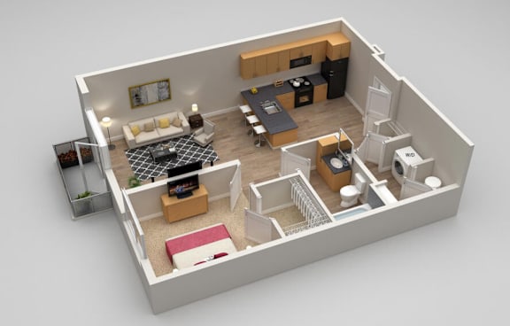 Cole 1 bed 1 bath at Highland Row Apartments, Tennessee, 38111