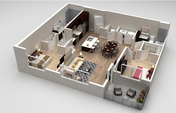 Coltrane 2 bed 2 bath_1 at Highland Row Apartments, Memphis, Tennessee