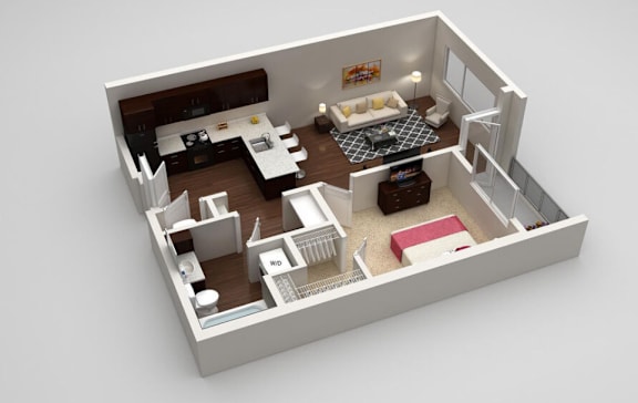Oliver 1 bed 1 bath at Highland Row Apartments, Memphis, 38111