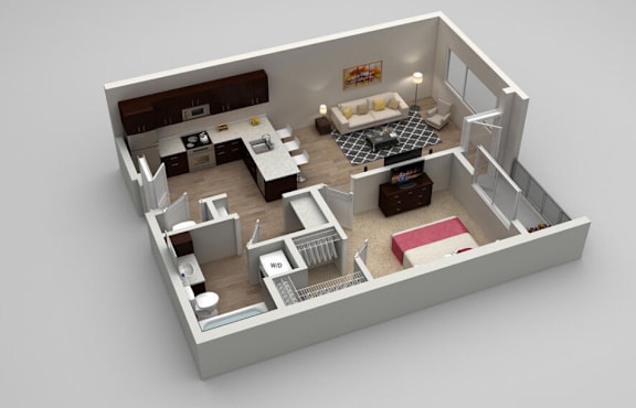 Oliver 1 bed 1 bath_1 at Highland Row Apartments, Memphis, Tennessee